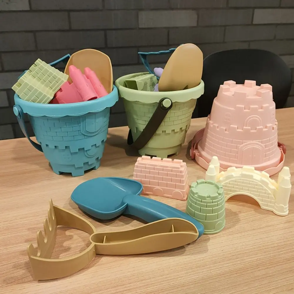 子供用屋外ゲーム 6 個の砂のおもちゃセット ビーチキャッスル バケット シャベル レーキ​​型 砂を掘るキット 親子インタラクティブ