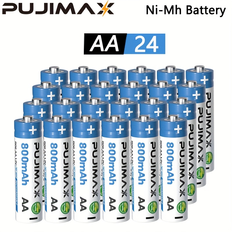 PUJIMAX 1.2V 単三形 800mAh ニッケル水素充電池、充電サイクル数最大 1200 回、