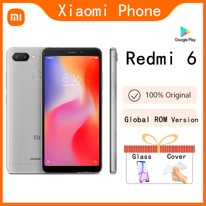 オリジナル Xiaomi Redmi 6 /6A/ mi7 3 ギガバイト 32 ギガバイト/4 ギガバイト 64 ギガバイトセルラー googleplay 指紋オクタコアグローバル Rom 4 グラムスマートフォン