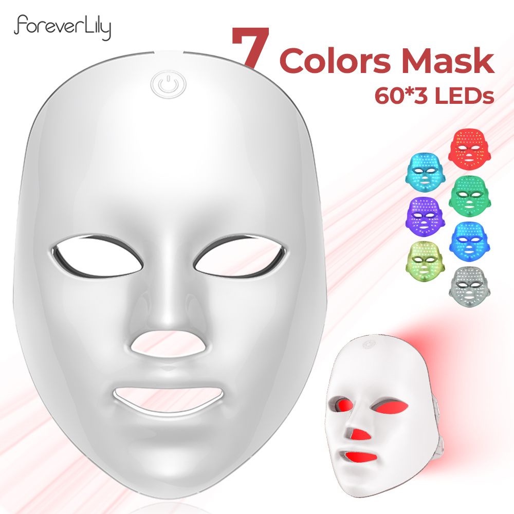 7 色フォトンフェイシャル LED マスク赤色光抗しわ若返りスキンケア LED フェイスマスク美容 SPA Ance 修復肌を明るくする