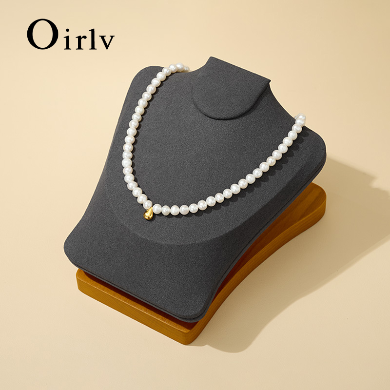Oirlv 木製バストジュエリーオーガナイザーホルダーネックレスマネキンスタンドペンダントディスプレイラックジュエリーウィンドウディスプレイ小道具