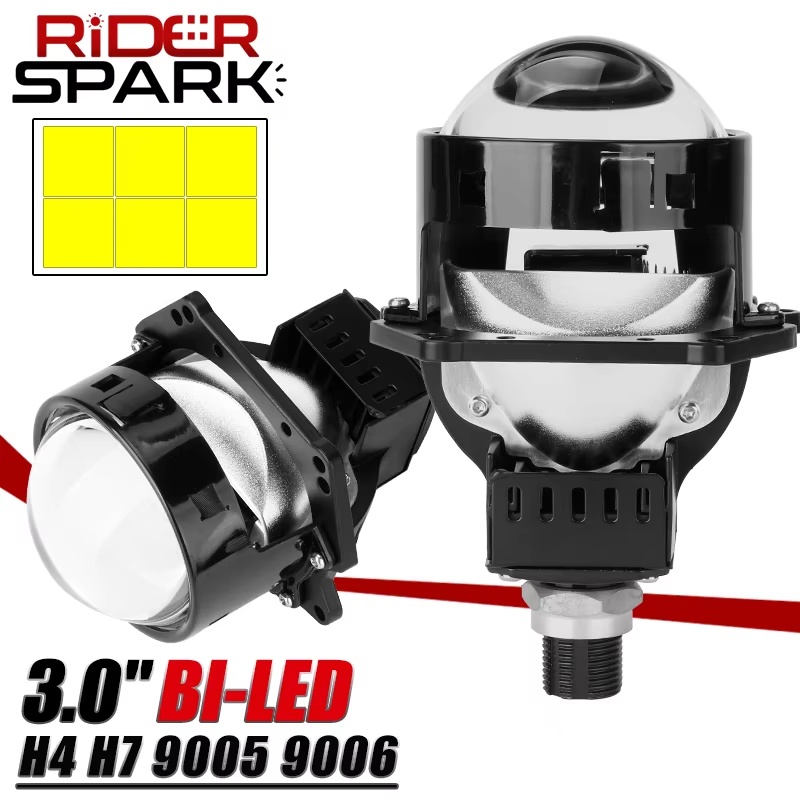 3.0 インチ Bi LED プロジェクター Hella レンズ H4 H7 9005 9006 車のヘッドライト電球レトロフィットキットエンジェルアイズハローライトホワイト DRL 120 ワット