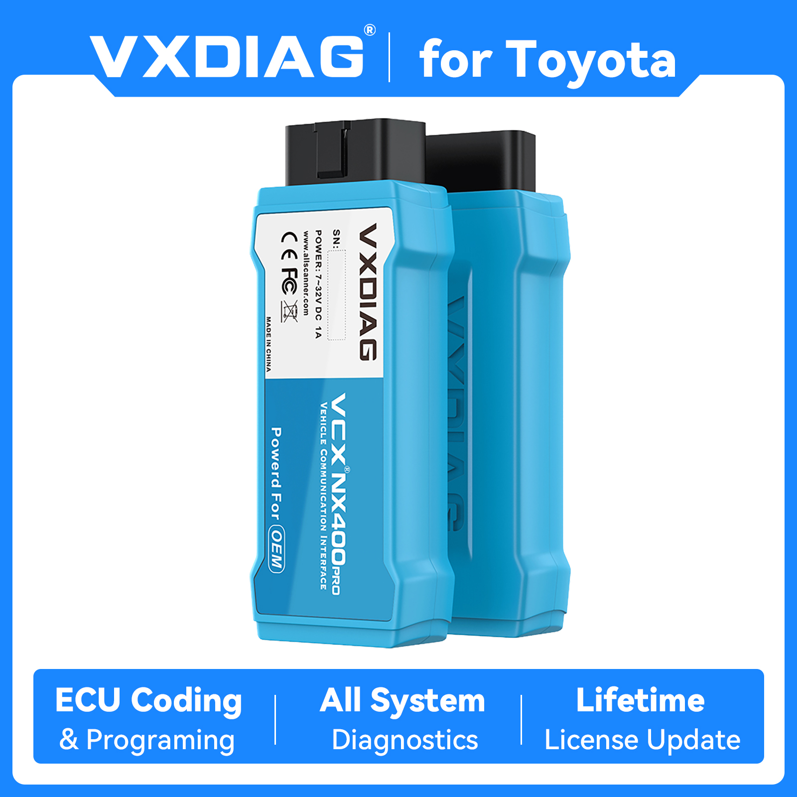 VXDIAG VCX NANO トヨタ TIS レクサス車診断ツール NX400 OBD2 スキャナコードリーダー VCI J2534 ECU プログラミングコーディング