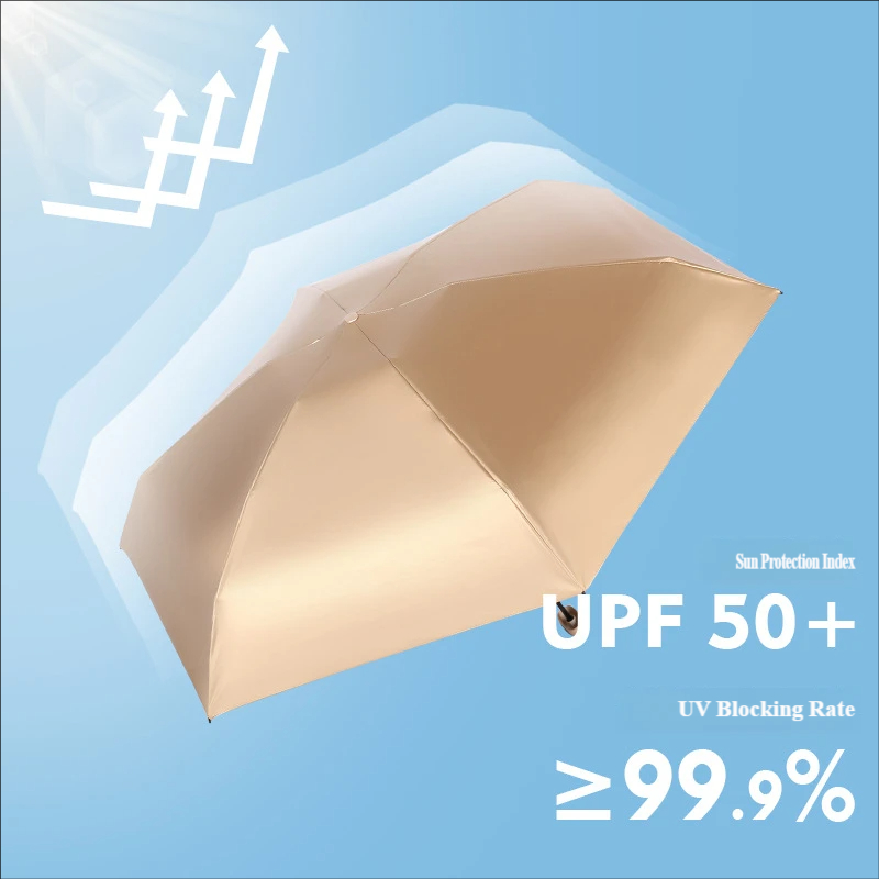 UVカット傘、5/6折ミニフラットカード傘、ポータブルデュアルパーパスサン