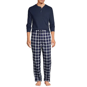 Best-Selling Lightweight Casual Spring/Summer Men's Flannel Pants—Comfortable Nightwear with Drawstring Waistband and Checkered Print