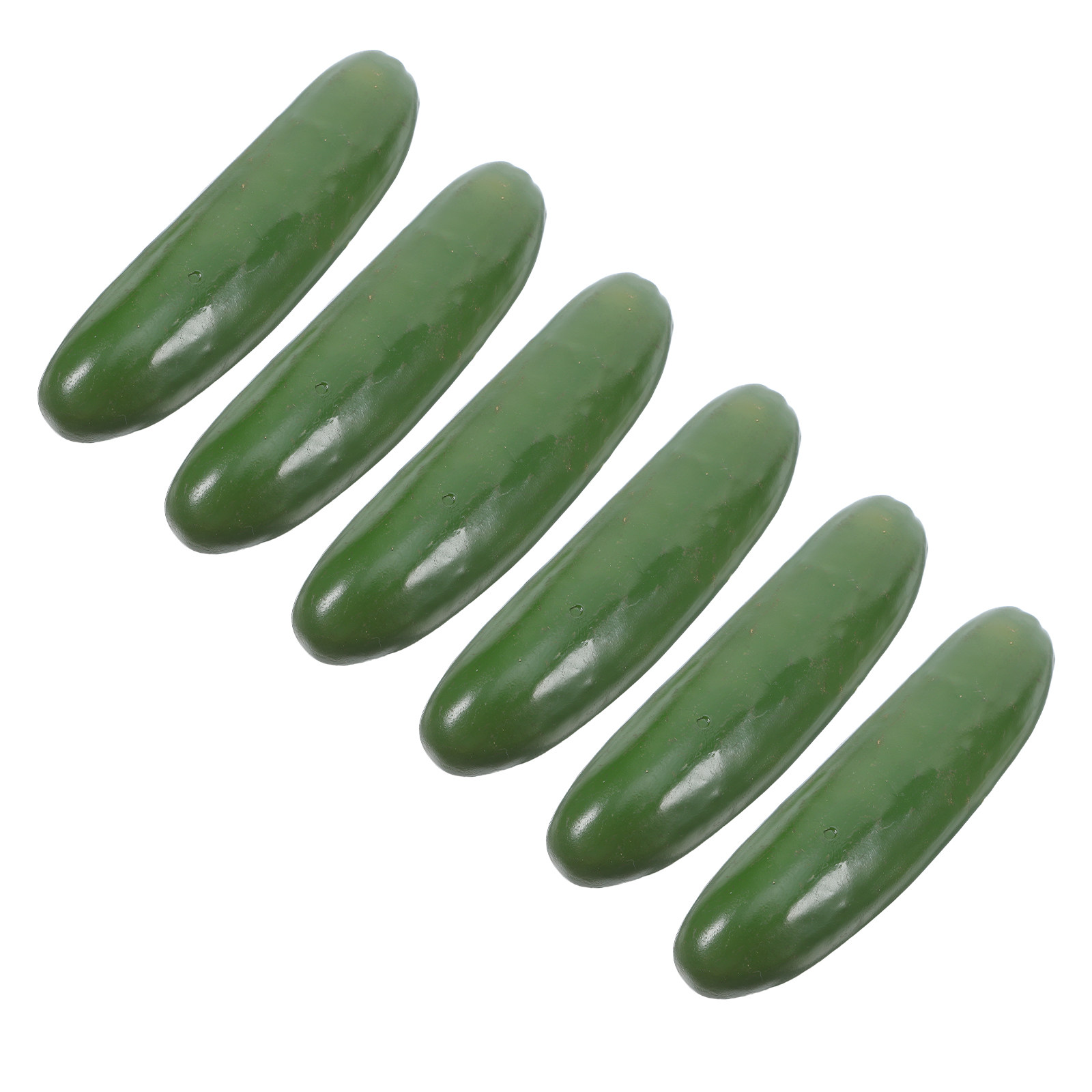 6 個シミュレーショングリーンキュウリプラスチック野菜人工リアルなキッチン小道具家の装飾クラフトプラスチック野菜