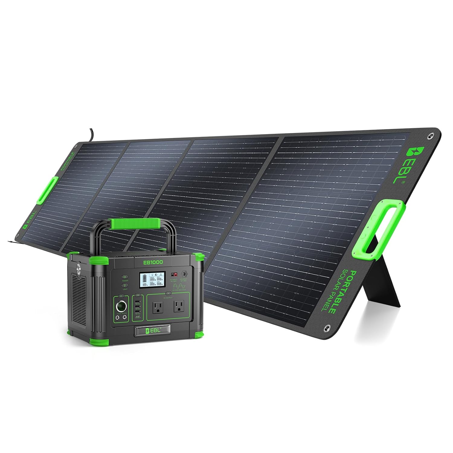 1000W ポータブル発電所 (ピーク 2000W) 200W ポータブルソーラーパネル付き 23.5% 高効率ソーラーパネル、999Wh ソーラー、カスタム