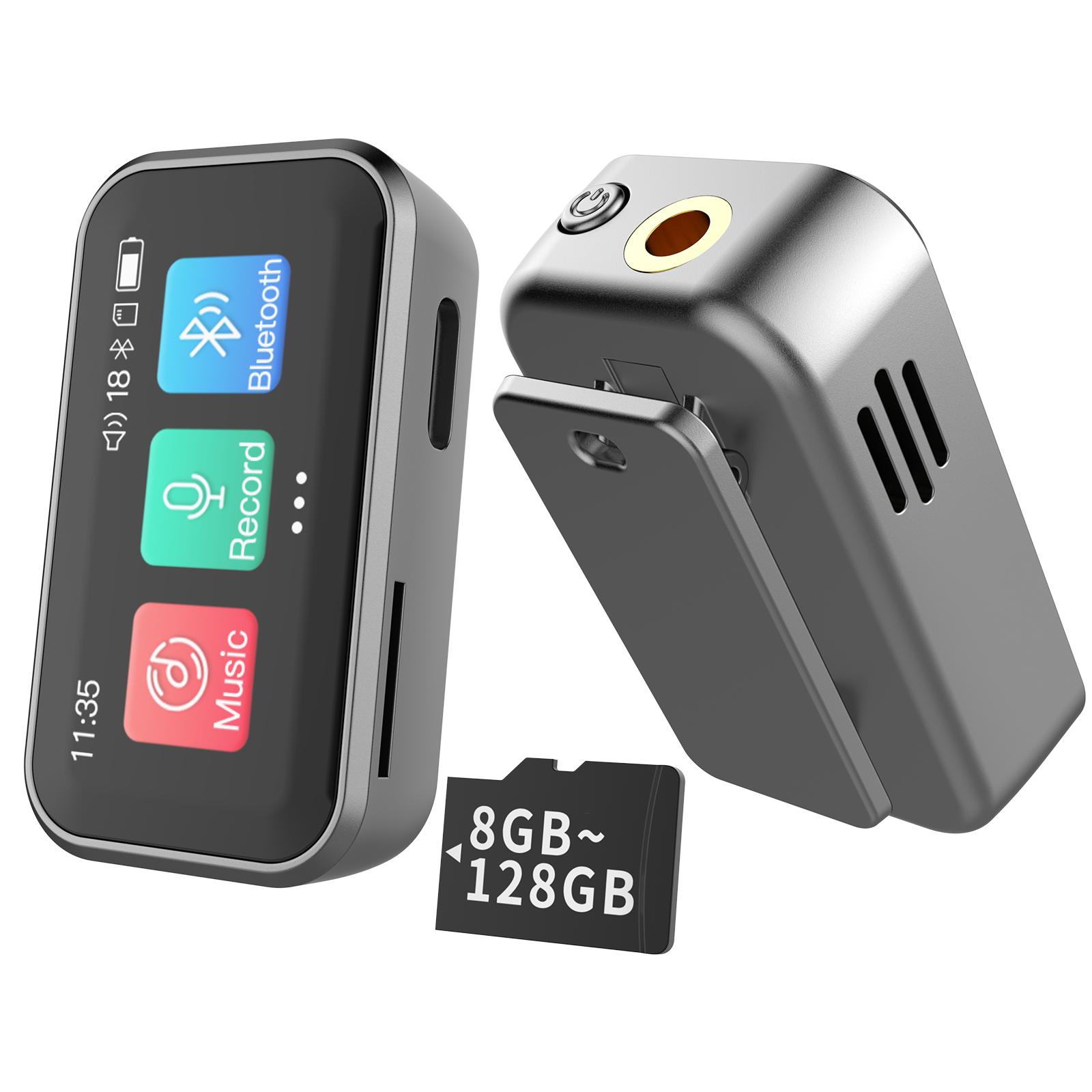 ミニタッチスクリーンスポーツ Bluetooth MP3 プレーヤー HIFI 音楽プレーヤー電子ブック FM ラジオランニングポータブルプレーヤーウォークマン MP4 8G-128G