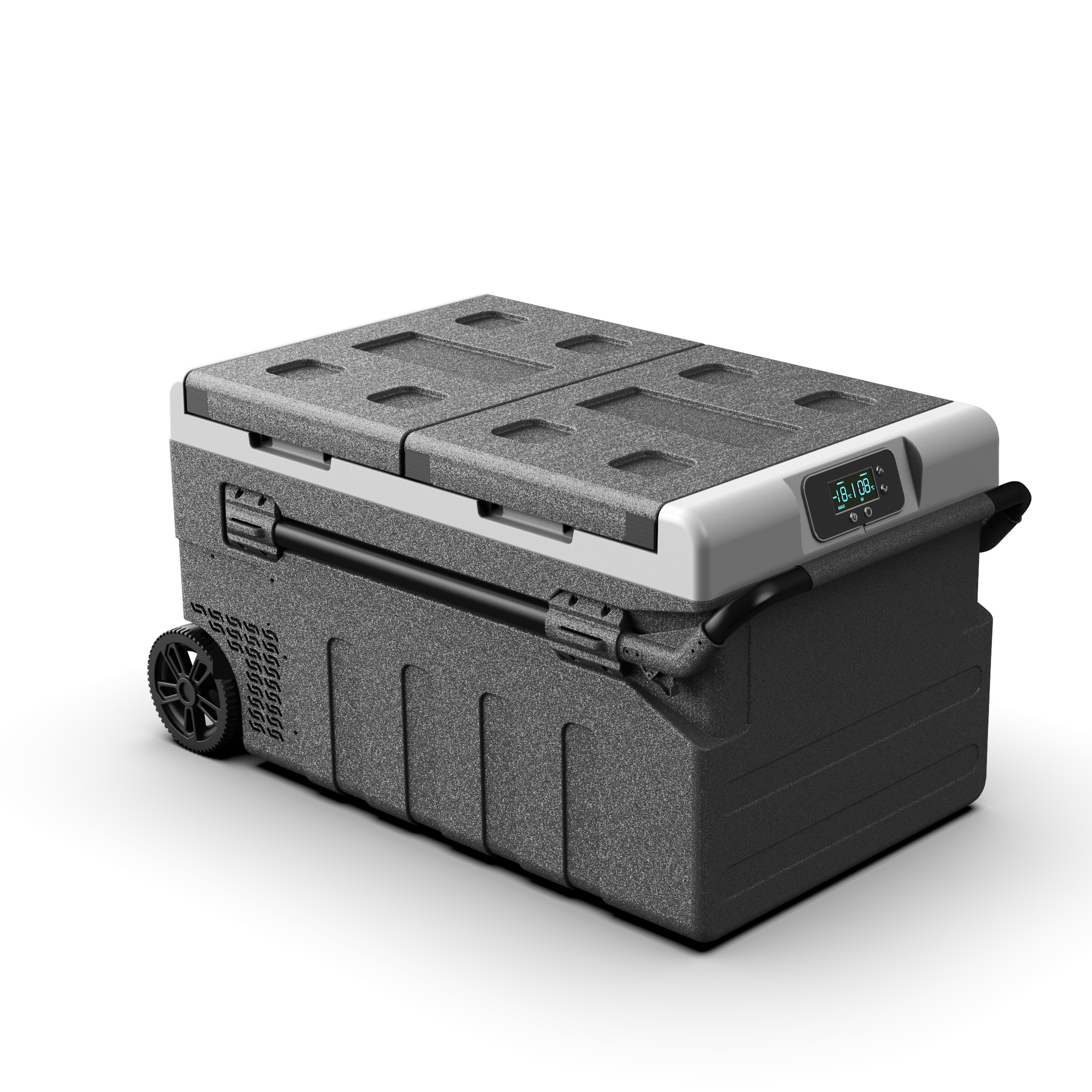 95L デュアルゾーン DC 12 V/24 V ソーラープルバー冷蔵庫ポータブル車用冷蔵庫ポータブルコンプレッサー付き