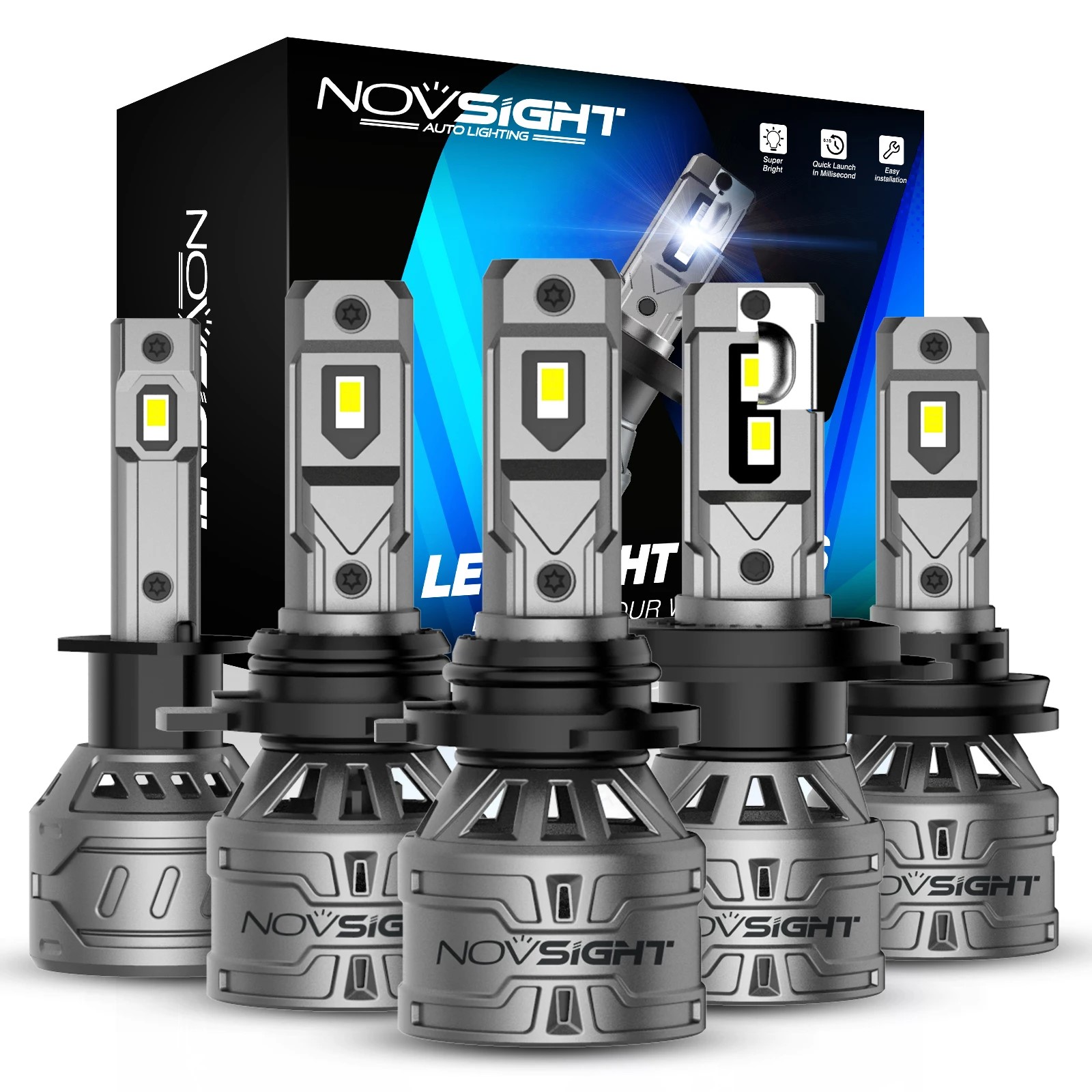NOVSIGHT H7 LED 車ランプ H4 H11 H8 H9 9005 HB3 9006 HB4 H1 H3 車のヘッドライト電球 60 ワット 13000LM 6500 K プラグアンドプレイ LED ヘッドライト