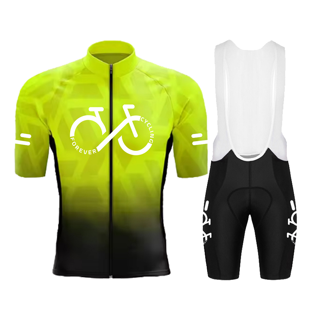 サイクリングジャージセット 2025 夏 Ropa Ciclismo メンズ半袖自転車サイクリング服グラデーションカラー通気性 MTB バイクウェア