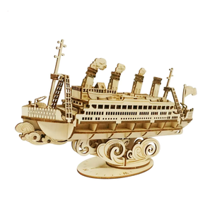 新しいカスタムモデルキット 3D木製パズル ホームデコレーション 知育玩具 3D木製パズルボート 子供用木製パズル組み立てボート