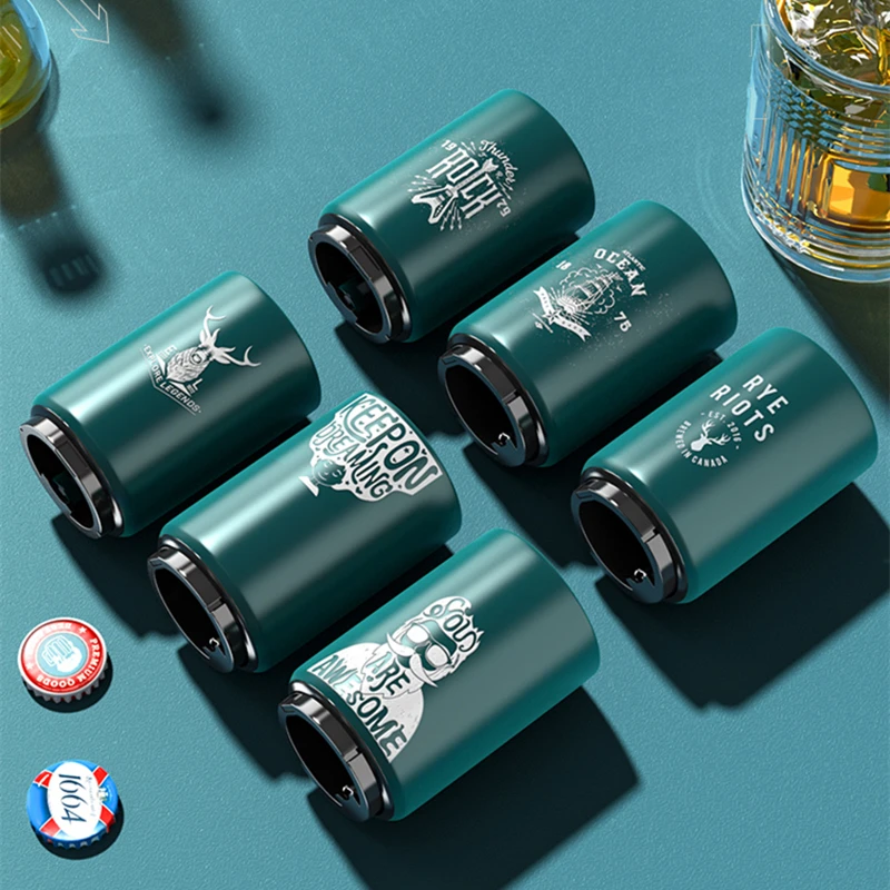 ステンレス鋼ビール栓抜き自動プッシュダウンビールソーダキャップ赤ワイン栓抜きバー用品キッチンツール