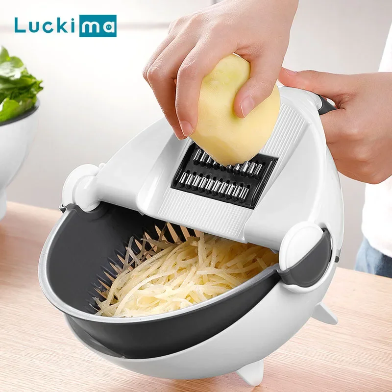 多機能 2 で 1 野菜スライサーカッターチョッパーフルーツストレーナーバスケット Spiralizer おろし金食品ピーラーマンドリンシュレッダー
