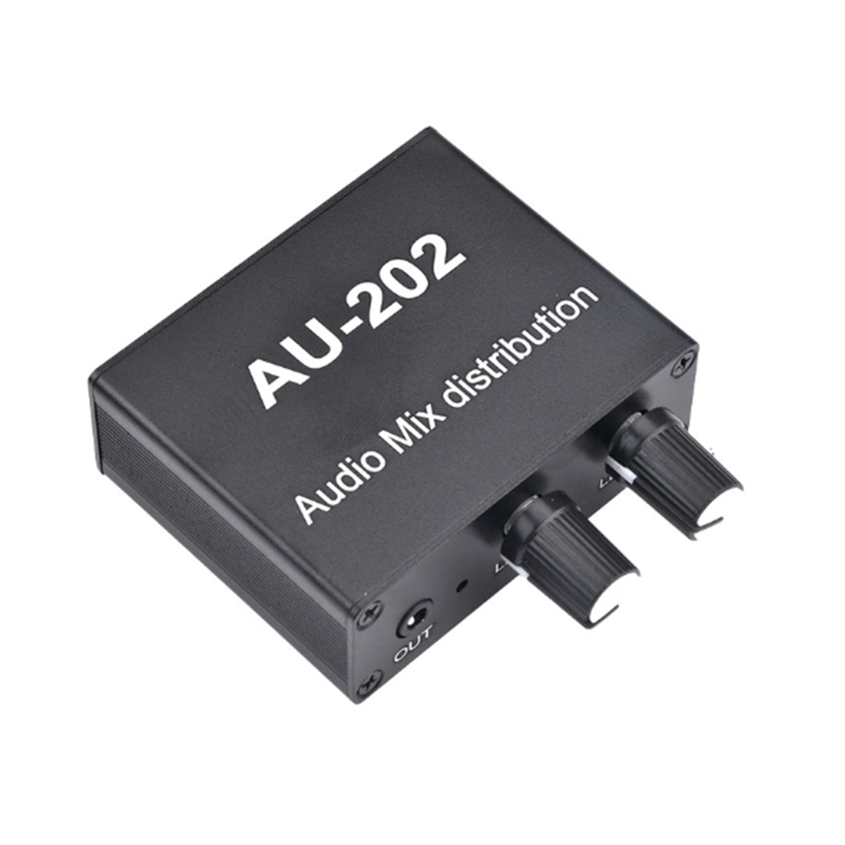 AU-202 2入力2出力ステレオミキサーヘッドフォン用オーディオディストリビューター外部パワーアンプボリューム単独コントロール