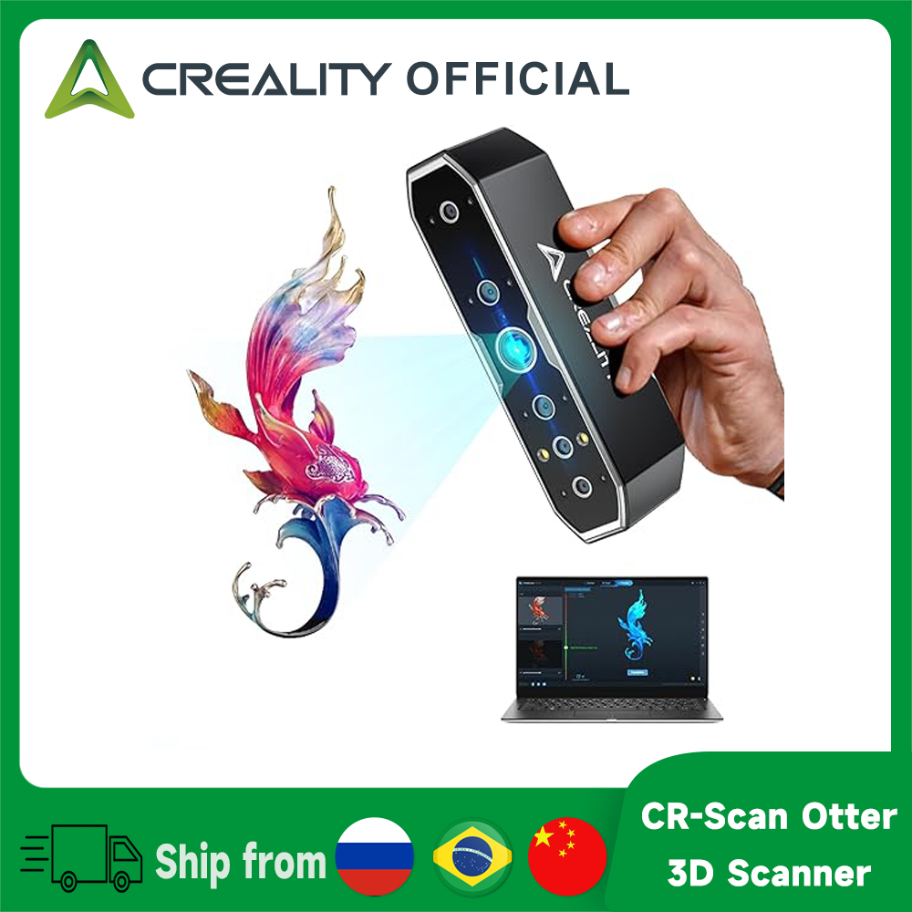 Creality CR-Scan Otter 3D スキャナー 0.02mm 精度 24 ビットフルカラー 4 レンズスキャン手ぶれ補正トラッキングハンドル付き 3D スキャナー