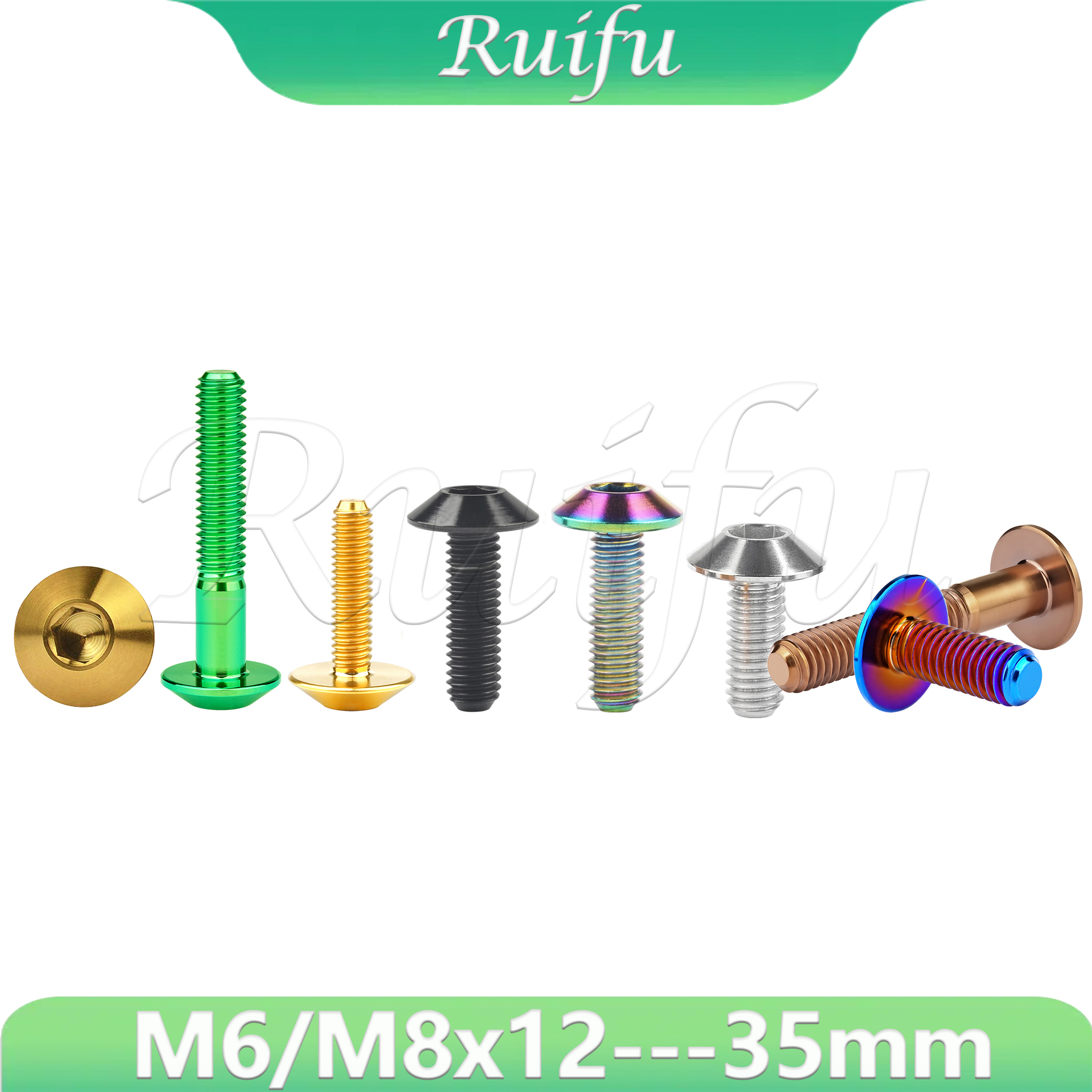 Ruifu チタンボルト M6x12/15/20 ミリメートル M8x25mm 六角スリーブ傘頭ネジ自転車部品ファスナー 6 個
