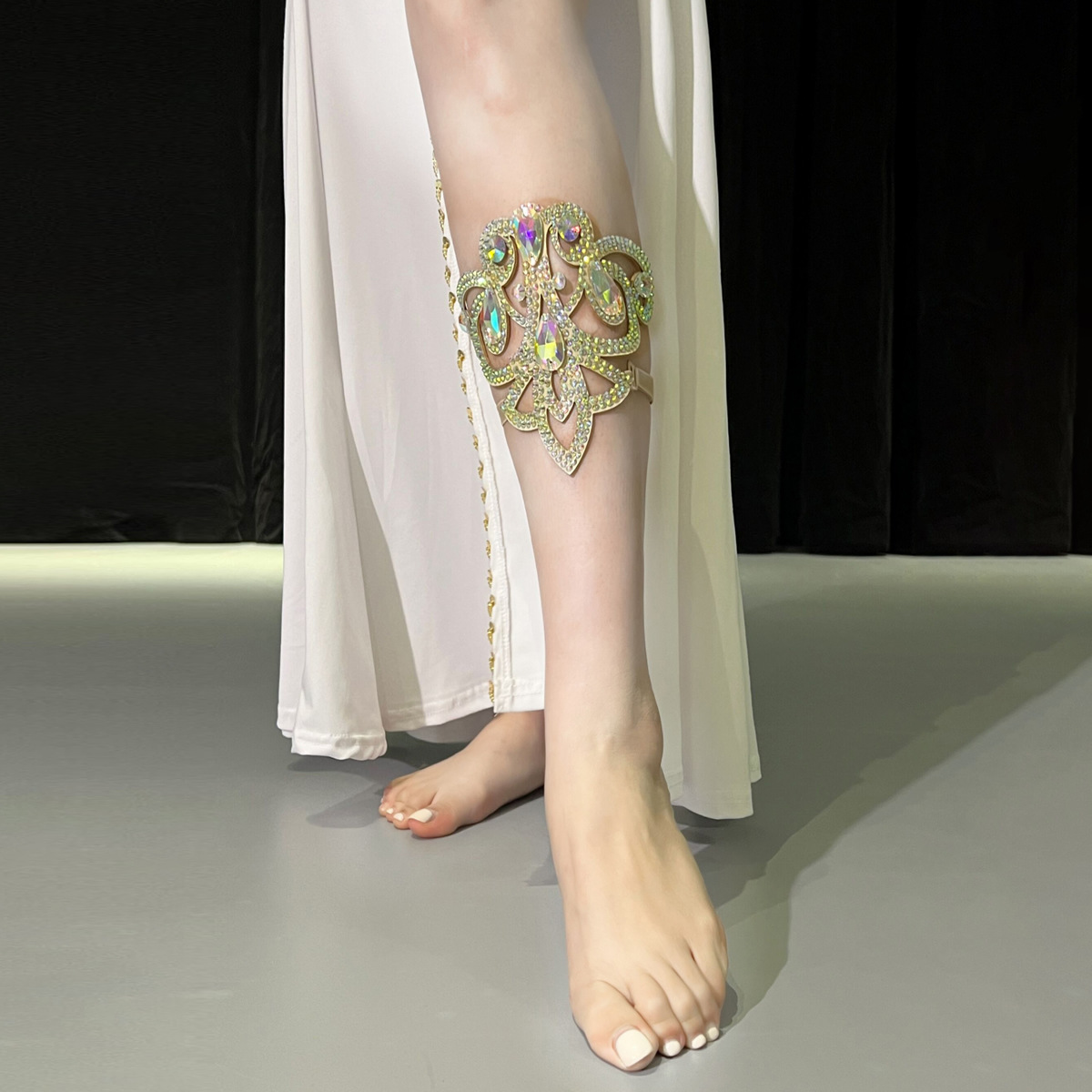 女性大人の繊細なダイヤモンドがちりばめられたブレスレット アンクレット パフォーマンス アクセサリー ベリーダンス ハンド アクセサリーまたは足飾り