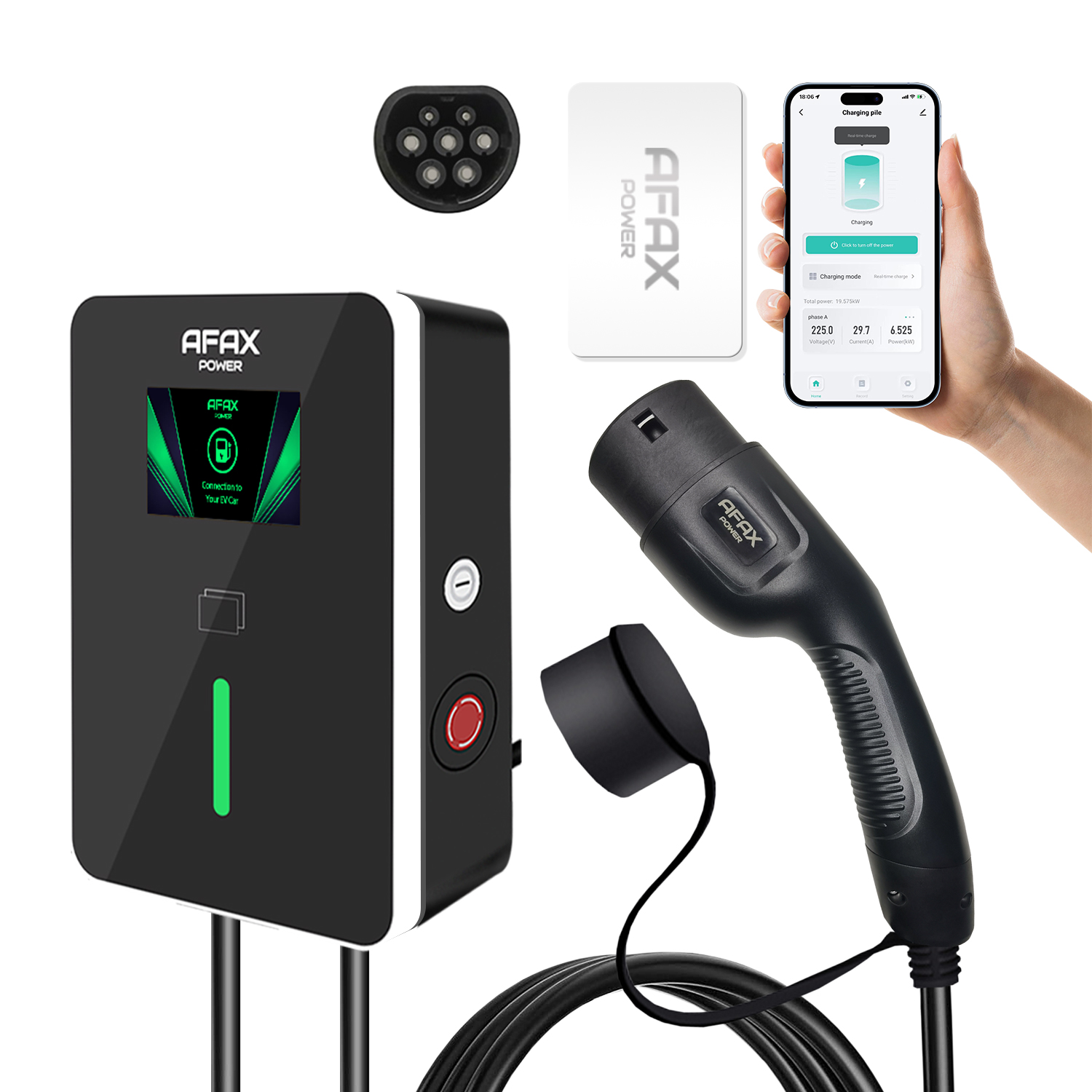 ホームスマートウォールボックス 7kw 11kw 22kw AC 充電器 Type1 Type2 GBT EV 充電ステーション電気自動車充電器