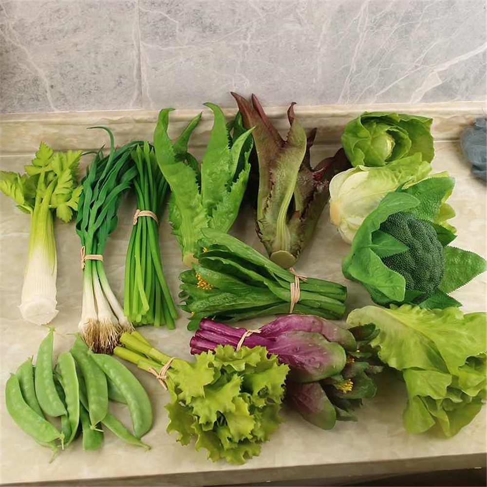 人工シミュレーション野菜モデル、偽ほうれん草、セロリ、玉ねぎ、キュウリ、チリ、ブロッコリー、キャベツ、レタス、パクチョイ