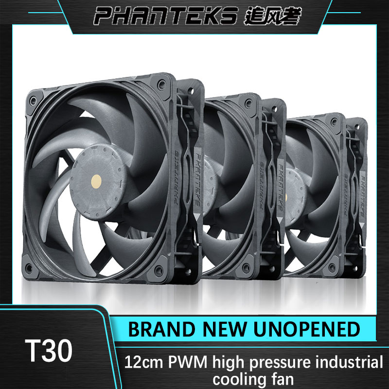 PHANTEKS T30 工業用グレード高圧12CM PWM水冷ファン、デュアルベイポベアリング、120X120X30MM 強力な冷却装置