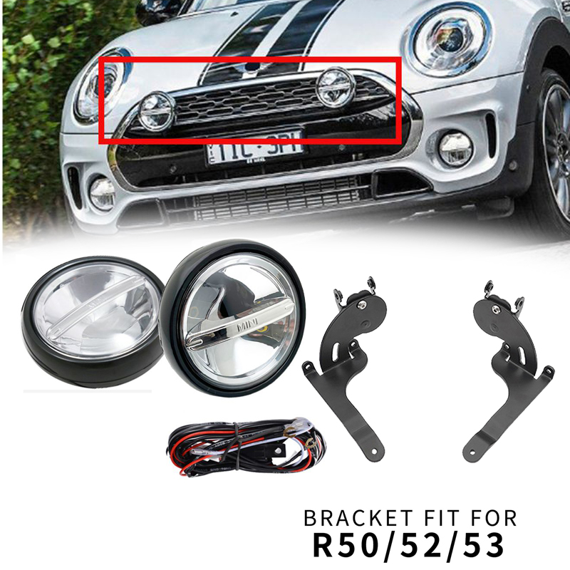 2 個 LED ラリーライトハローリング DRL デイタイムランニングランプ追加ヘッドライト R55 クラブマン R56 07-14 R57 09-15 R58 クーペ R59