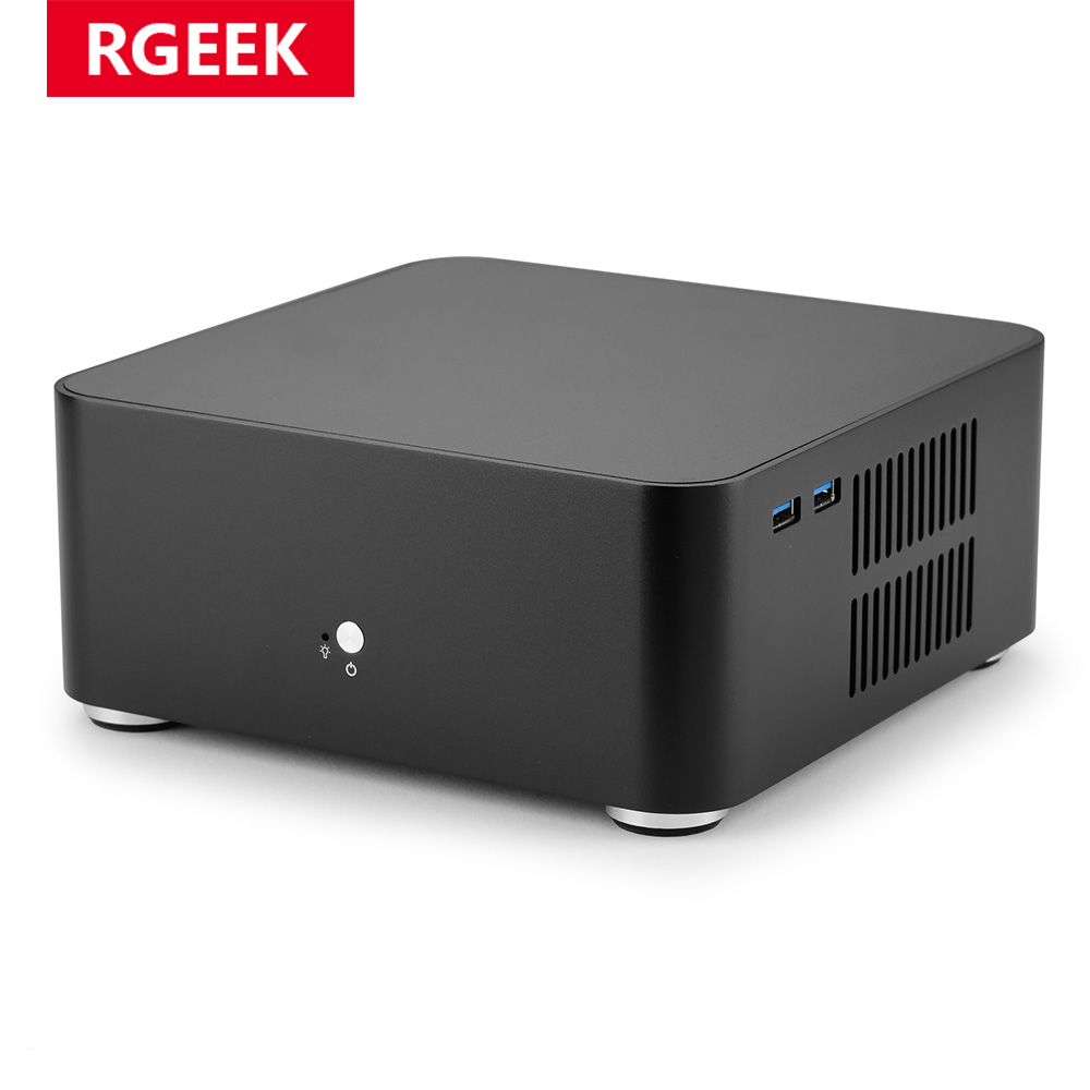 RGEEK L80 すべてのアルミニウムシャーシ小型デスクトップコンピュータケース PSU HTPC Mini itx PC 電源付き