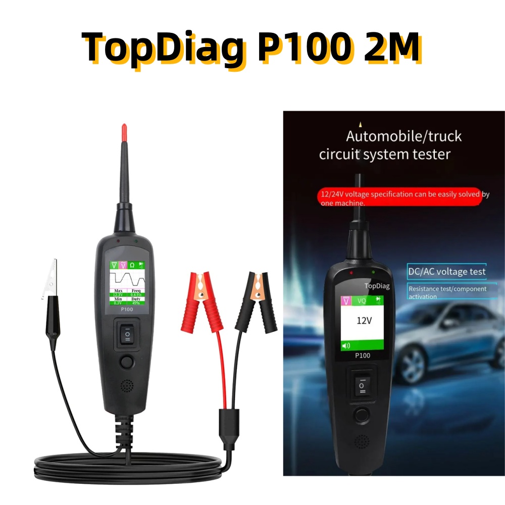 TopDiag P100 2 メートルスキャナ EC150 12V24V 車のトラックの電源スキャン電気回路プローブ車のバッテリーテスター自動車診断ツール