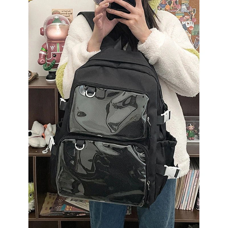 日本かわいい Itabag 女性新 2024 透明バックパック女性大容量 Ita バックパックスクールバッグ大学生 JK