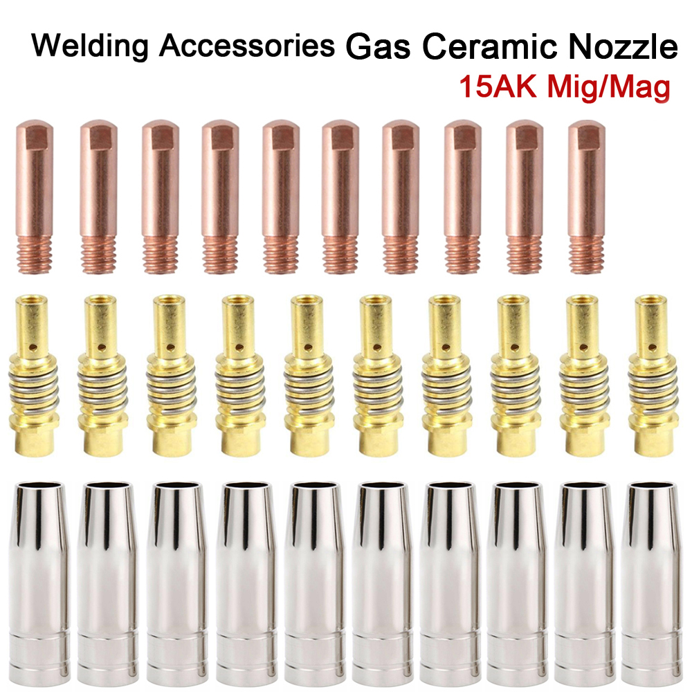 15 個/30 個 15AK トーチ溶接消耗品 180A MIG トーチガスノズルヒントホルダーガンネックレンチ MIG 溶接機用