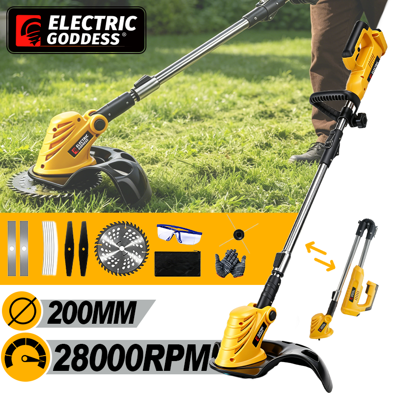 電気女神ブラシレス電動芝刈り機コードレス草トリマーカッターガーデン電動工具 Dewalt 20V バッテリーピン