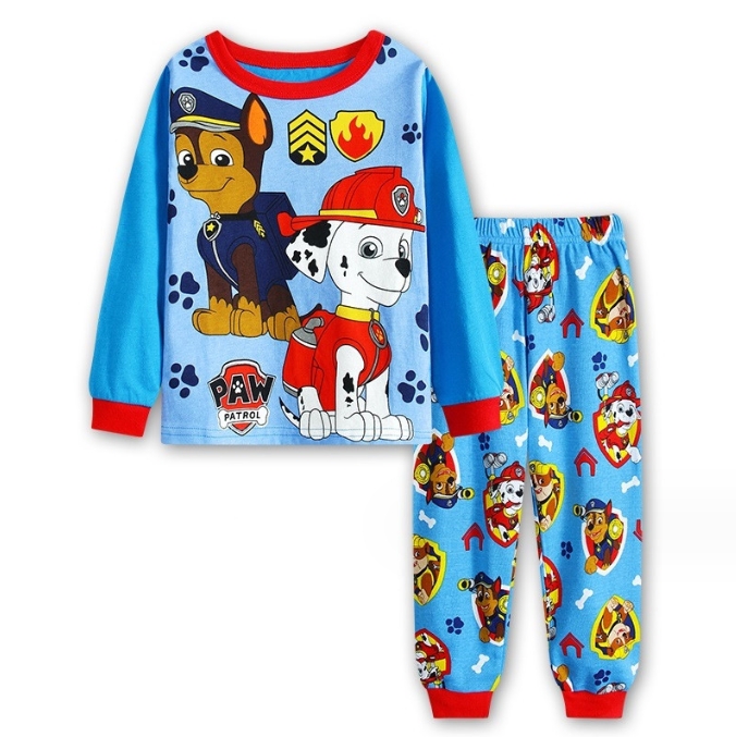 新しいデザイン子供服ボーイズベビー漫画長袖ホームウェア下着セットパジャマ