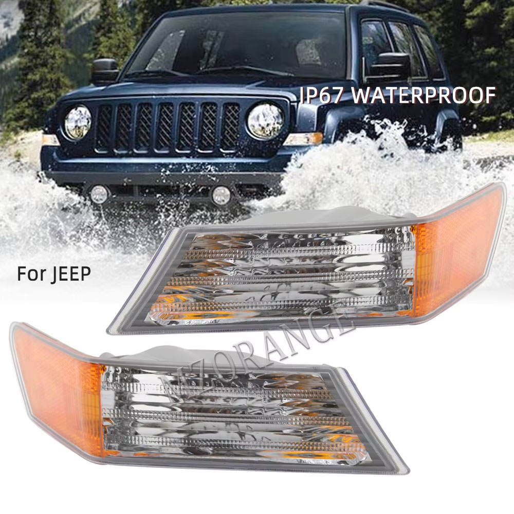 コーナーライトヘッドライトジープパトリオット 2007 2008 2009-2013 2014 車のフロントパーキングターンシグナルライトインジケーターライトランプ