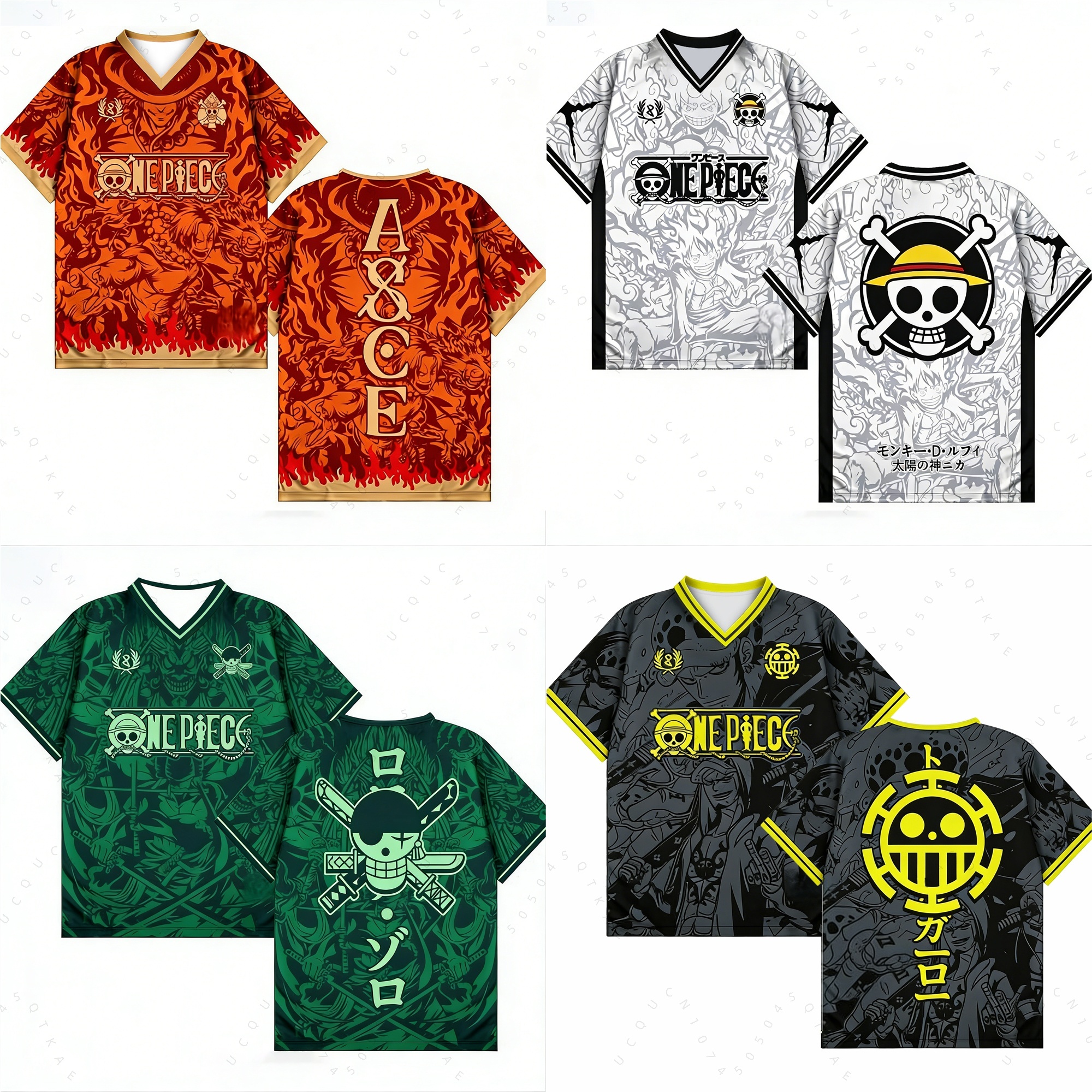 2026 韓国スタイル Kpop ファッションヴィンテージレトロフルプリント Tシャツシリーズアニメワンピースアニメ Y2k 野球スポーツユニセックストップス