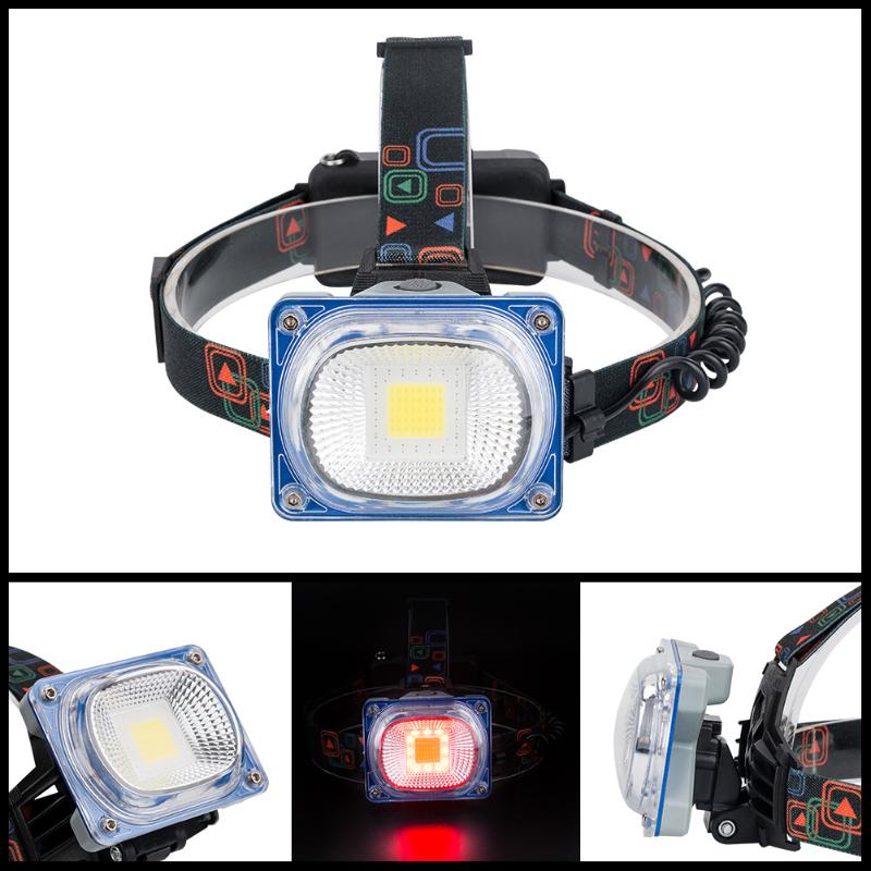 COB LED ヘッドライト USB 充電式ポータブル防水ヘッドランプ 10 ワット 800LM 3 モード広角照明懐中電灯トーチ