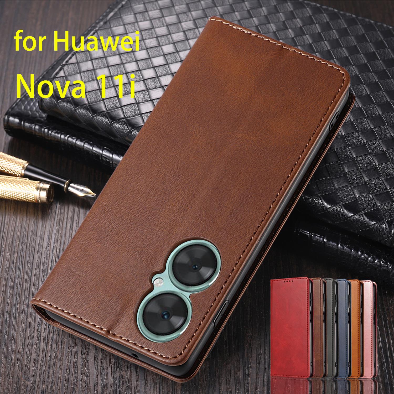 レザーケース Huawei 社ノヴァ 11i フリップケースカードホルダーホルスター磁気吸引カバーケースノヴァ 11i ウォレットケース Fundas Coque