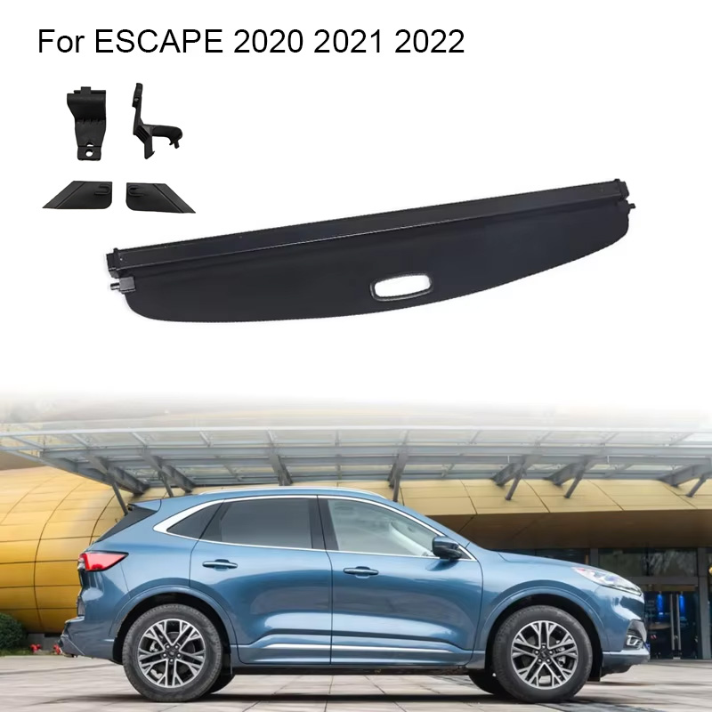 トランクカーテンカバーオーガナイザーフォードエスケープ 2020 2021 2022 リアラックパーティションシェルターシールドシェード荷物貨物収納