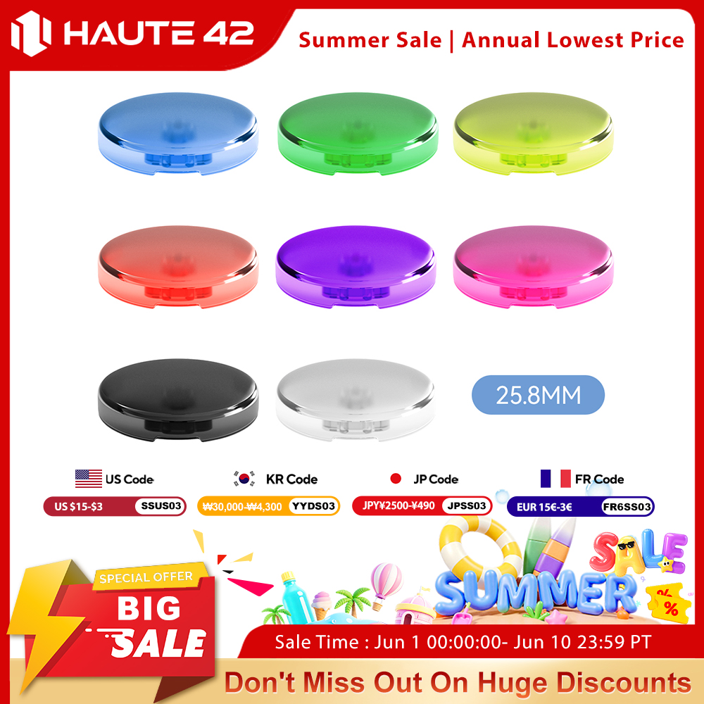 Haute42 ヒットボックスクロスキーキャップレバーレスアーケードコントローラヒットボックスボタンキャップ 25.8 ミリメートルロープロファイルキーキャップ DIY Kailh スイッチ