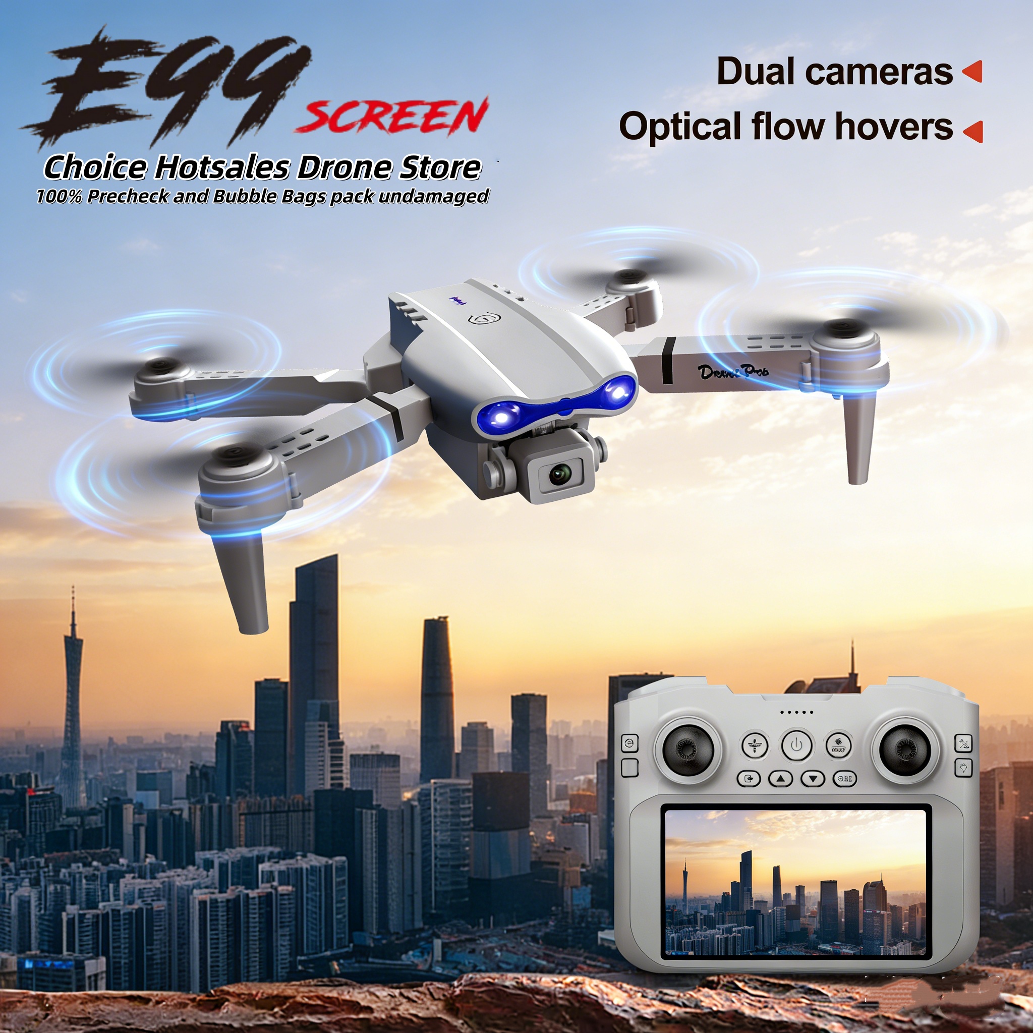 2026 新 E99 MAX ドローン工場プロフェッショナル 8K HD 4.3 "リモコンヘッドレスモードヘリコプター 360 フリップ Quadcopter 子供のおもちゃギフト