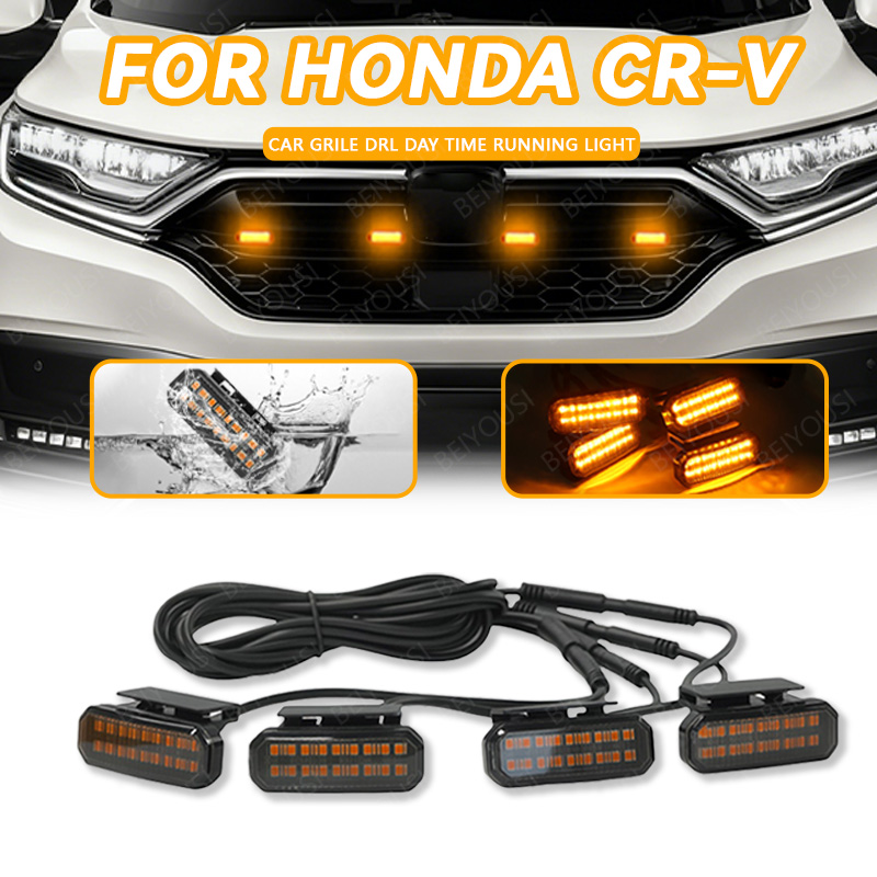 Beusfirts 18LED フロントグリルライトホンダ CR-V 車のデイタイムランニングライトホイール眉毛ランプピックアップオフロード 12V