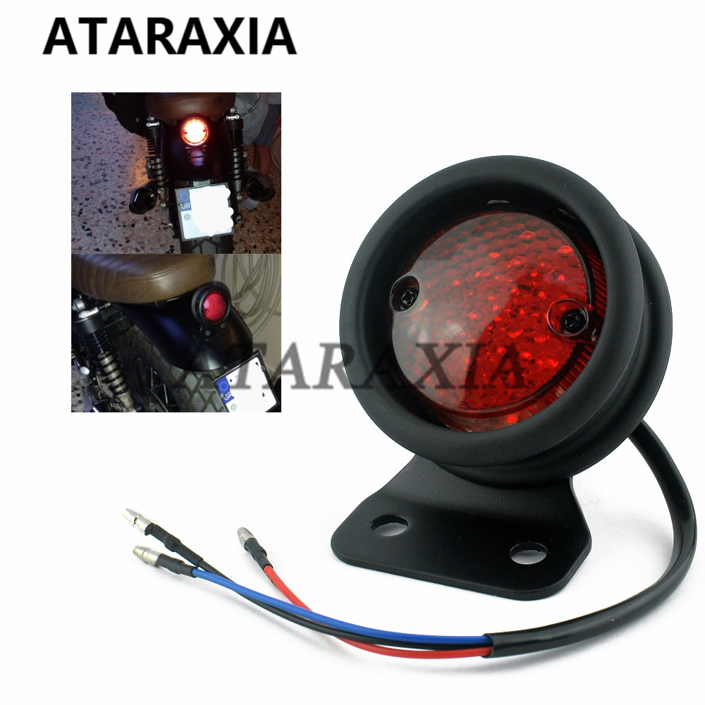 オートバイのリアテールブレーキストップライト LED レトロレッドランプ ナンバープレートマウント付き ハーレーホンダスズキチョッパーボバー用