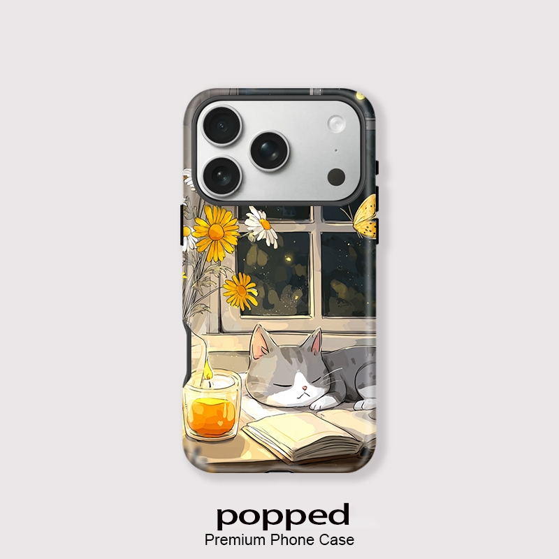 ポップ iPhone 16 17 プロマックスかわいい猫花柄電話ケース iPhone 15 14 プラス 13 12 11 17 Air Fundas