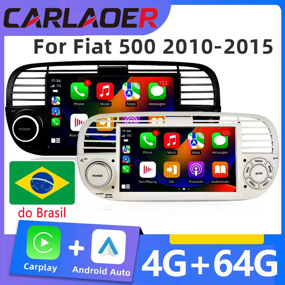 7 ''アンドロイド 13 カーラジオステレオフィアット 500 2007-2015 マルチメディアプレーヤーワイヤレス Carplay