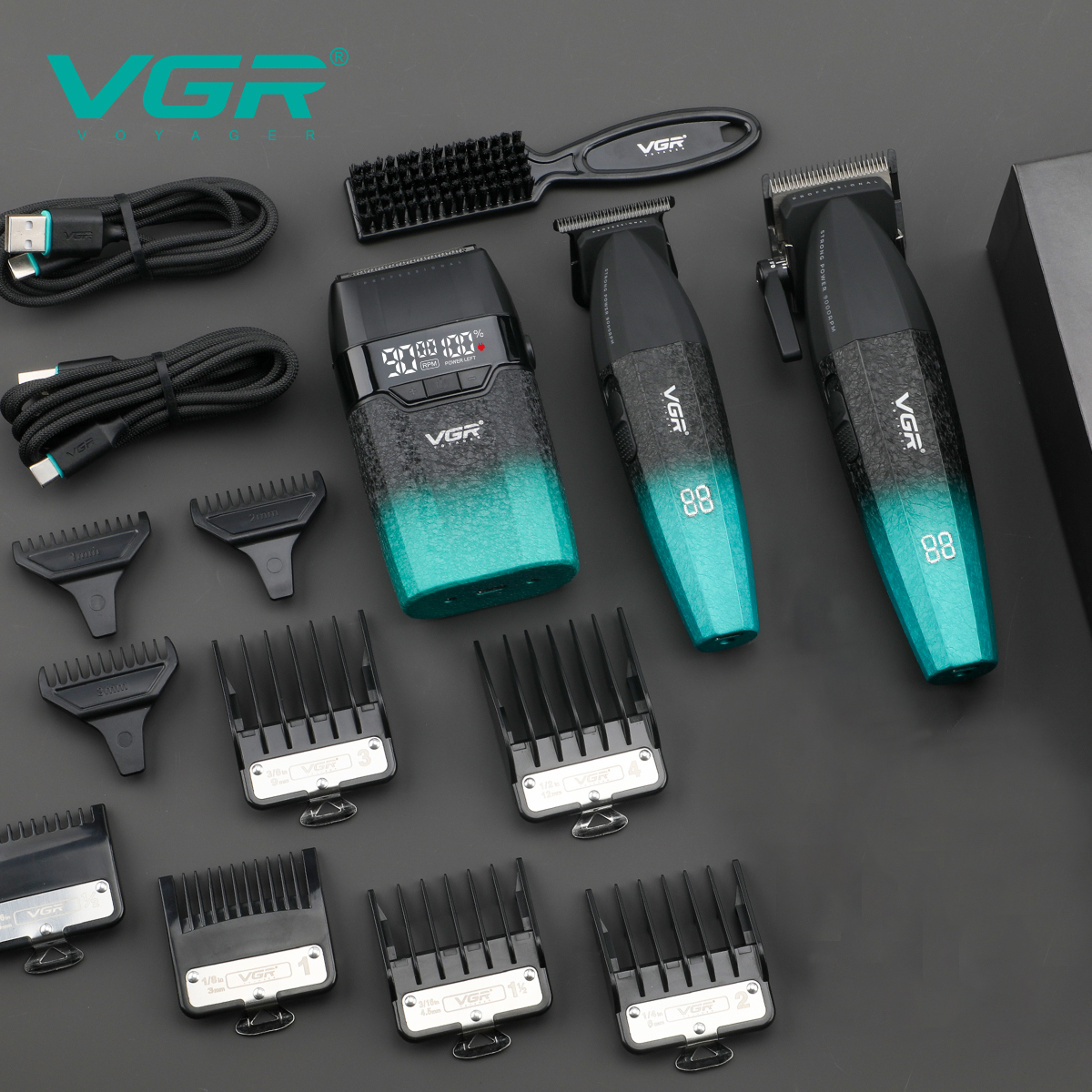 VGR ヘアトリマープロフェッショナル 9000 RPM バリカンコードレスヘアカット機充電式金属トリマー男性用 V-640 S3