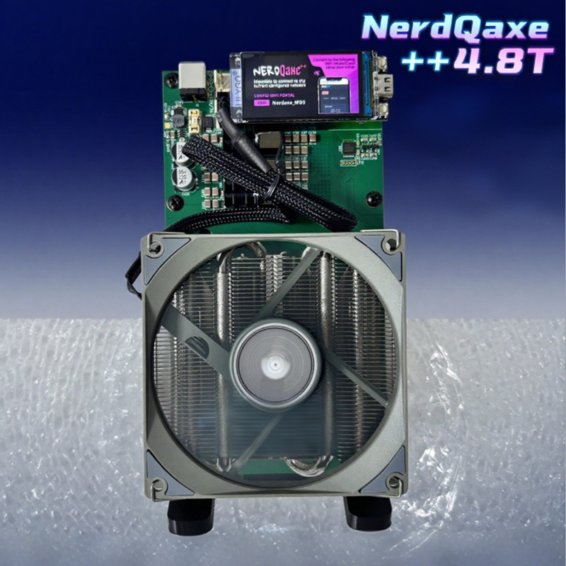NerdQaxe 4.8TH/s ビットコインマイナー 4 個 BM1370 Asic チップソロ BTC 68W 2.4G WiFi オープンソースマイニングマシン