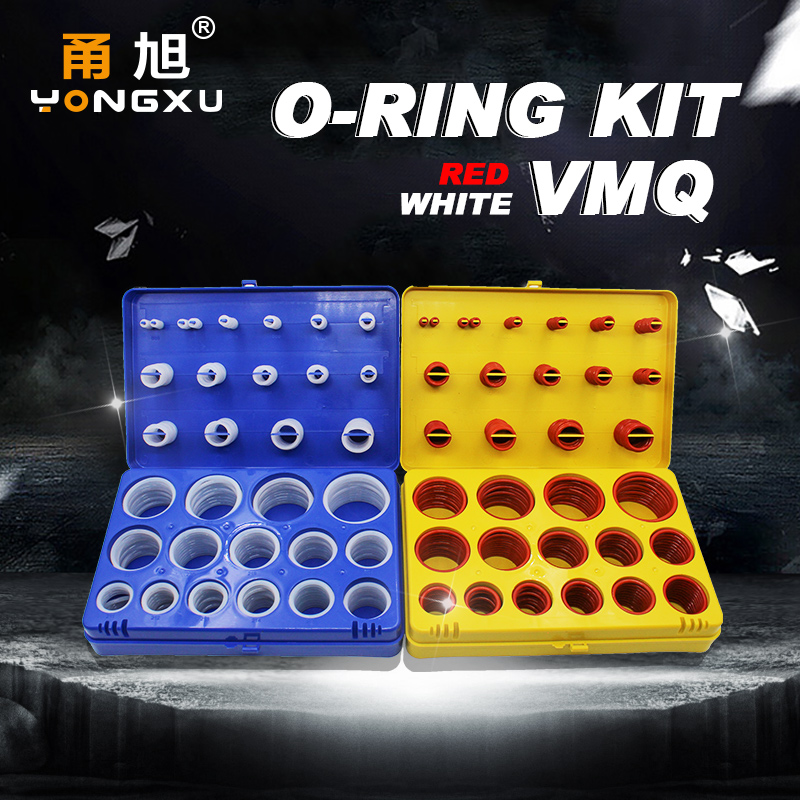 390 個シリコン O リングシリコン/VMQ ゴム O リングキット 30 サイズシール O リングセットワッシャーガスケットブルー/イエロー詰め合わせキットボックス