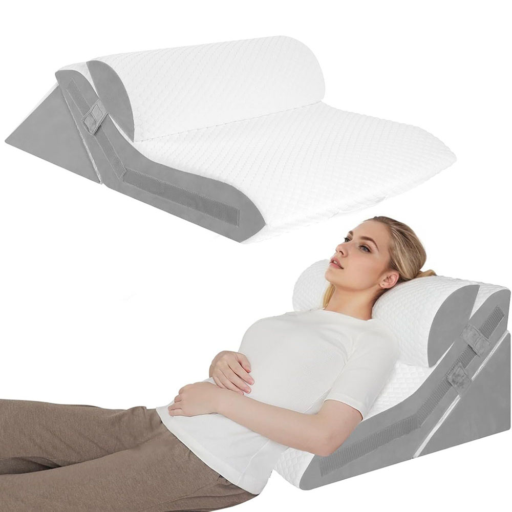 3 ピース/セット睡眠用ウェッジ枕いびきや手術後のための調節可能な折りたたみ三角枕腰痛緩和酸逆流