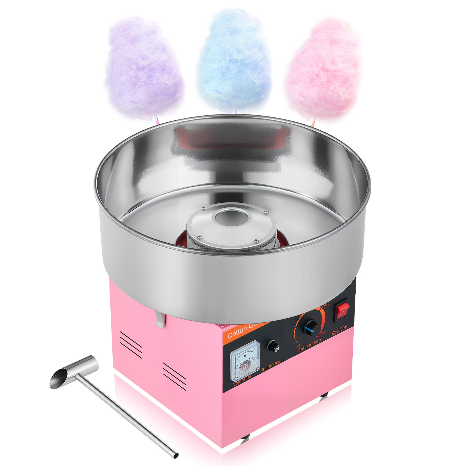 SucceBuy 綿菓子機 商業用 1000W 電気フロスメーカー 簡単使用 15インチのステンレススチールボウル付き 子供用