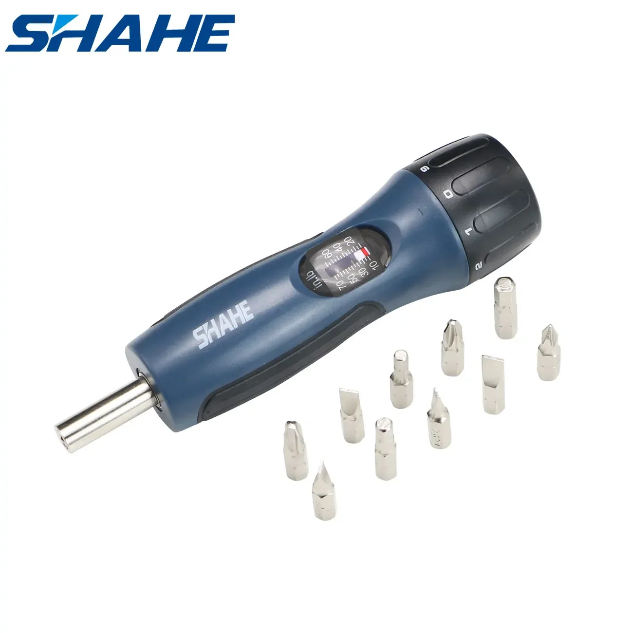 SHAHE 10-70 インチポンド プリセット トルク ドライバー 10 ビット付き、1/4 インチ ドライブ トルク レンチ ドライバー セット メンテナンス、自転車修理用