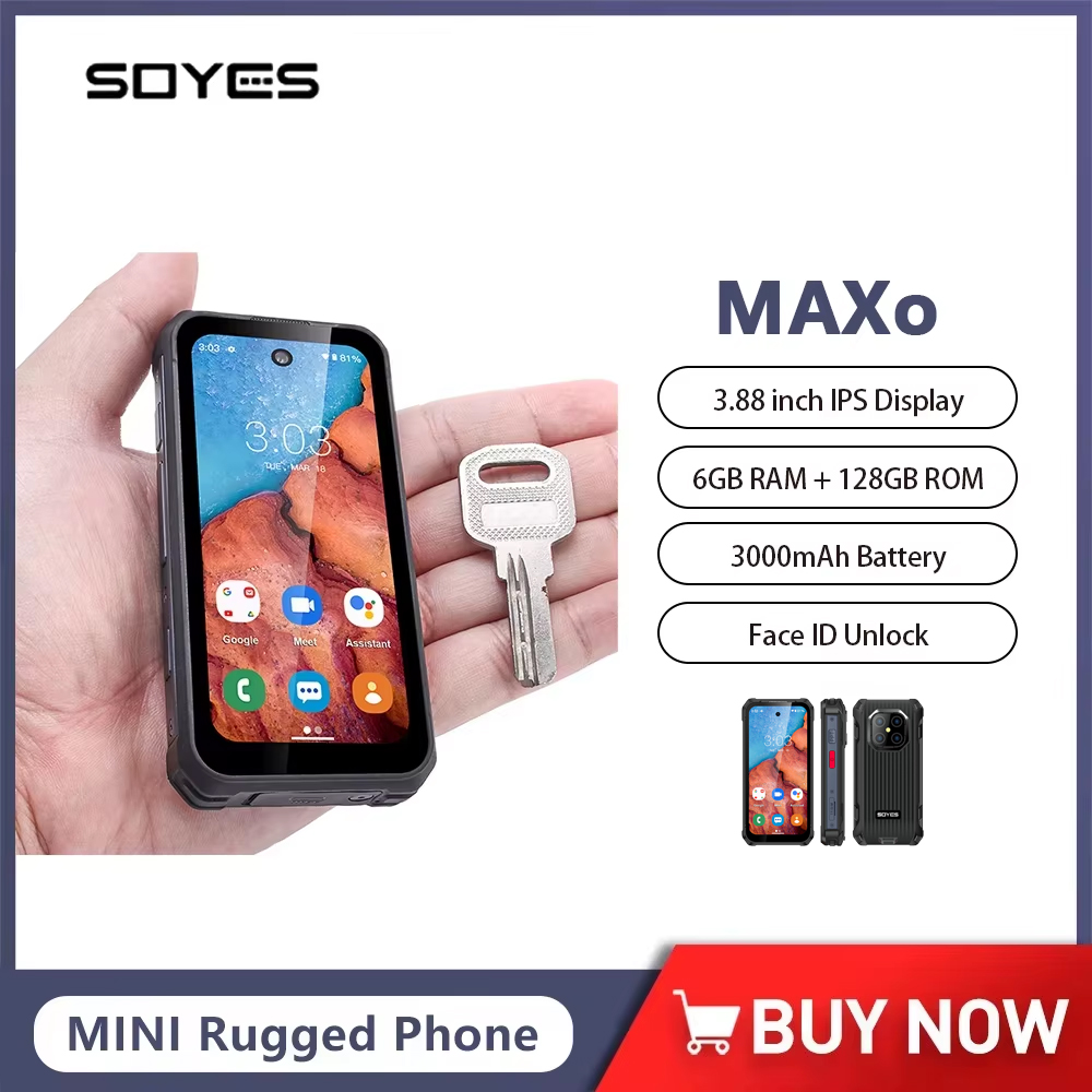SOYES MAXo 4G ミニ頑丈なスマートフォン Android 12 6GB RAM 128GB ROM 携帯電話 3.88 インチ小型携帯電話 3000mAh 懐中電灯 PTT